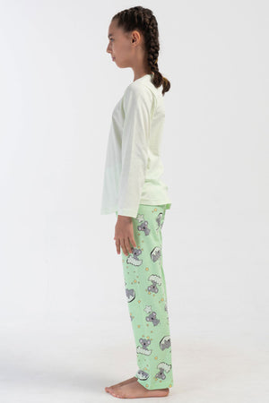 KIZ COCUK P.SUPREM O YAKA UZUN KOL ETEGI OVAL PIJAMA TAKIM(9-10/15-16)