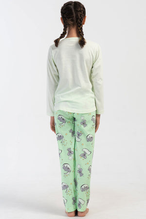 KIZ COCUK P.SUPREM O YAKA UZUN KOL ETEGI OVAL PIJAMA TAKIM(9-10/15-16)
