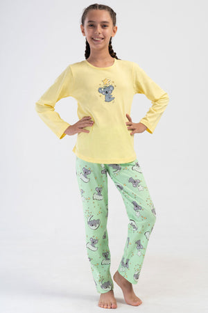 KIZ COCUK P.SUPREM O YAKA UZUN KOL ETEGI OVAL PIJAMA TAKIM(9-10/15-16) 405234