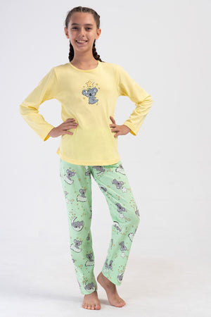 KIZ COCUK P.SUPREM O YAKA UZUN KOL ETEGI OVAL PIJAMA TAKIM(9-10/15-16) 405234