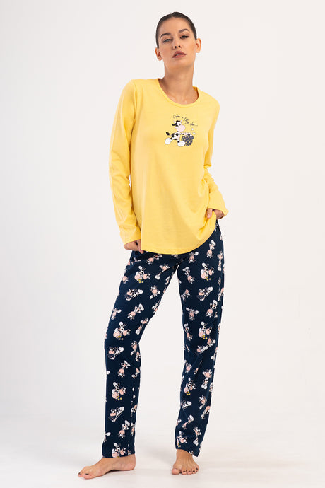 KADIN P.SUPREM O YAKA UZUN KOL ETEGI OVAL PIJAMA TAKIM 405236