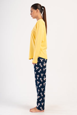 KADIN P.SUPREM O YAKA UZUN KOL ETEGI OVAL PIJAMA TAKIM 405236