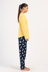 KADIN P.SUPREM O YAKA UZUN KOL ETEGI OVAL PIJAMA TAKIM 405236