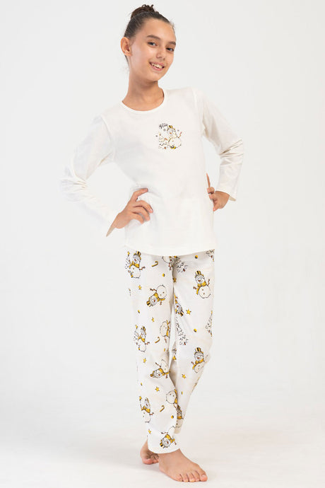 KIZ COCUK P.SUPREM O YAKA UZUN KOL ETEGI OVAL PIJAMA TAKIM(9-10/15-16)