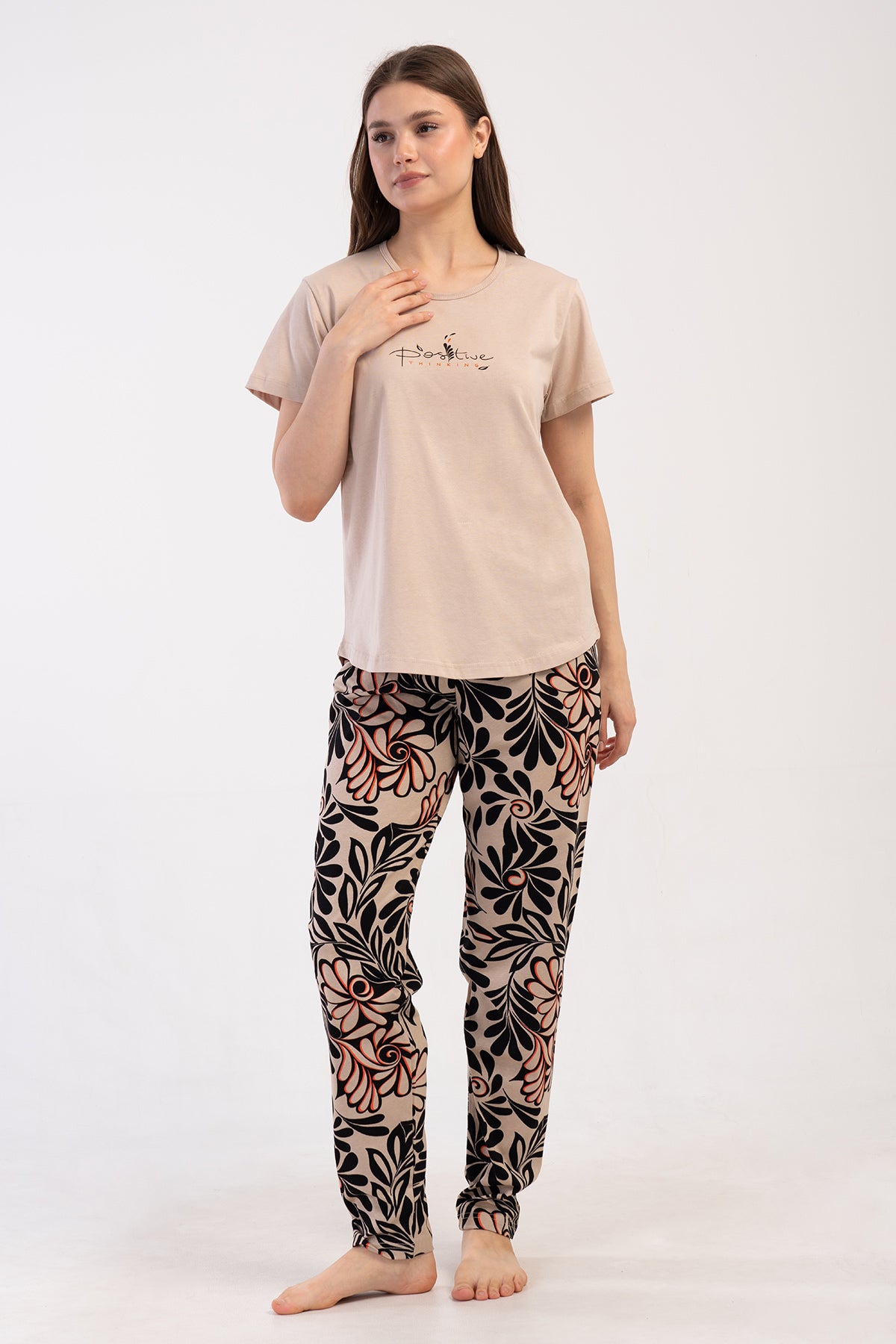 KADIN P.SUPREM XXL O YAKA KISA KOL ETEGI OVAL PIJAMA TAKIM 408064