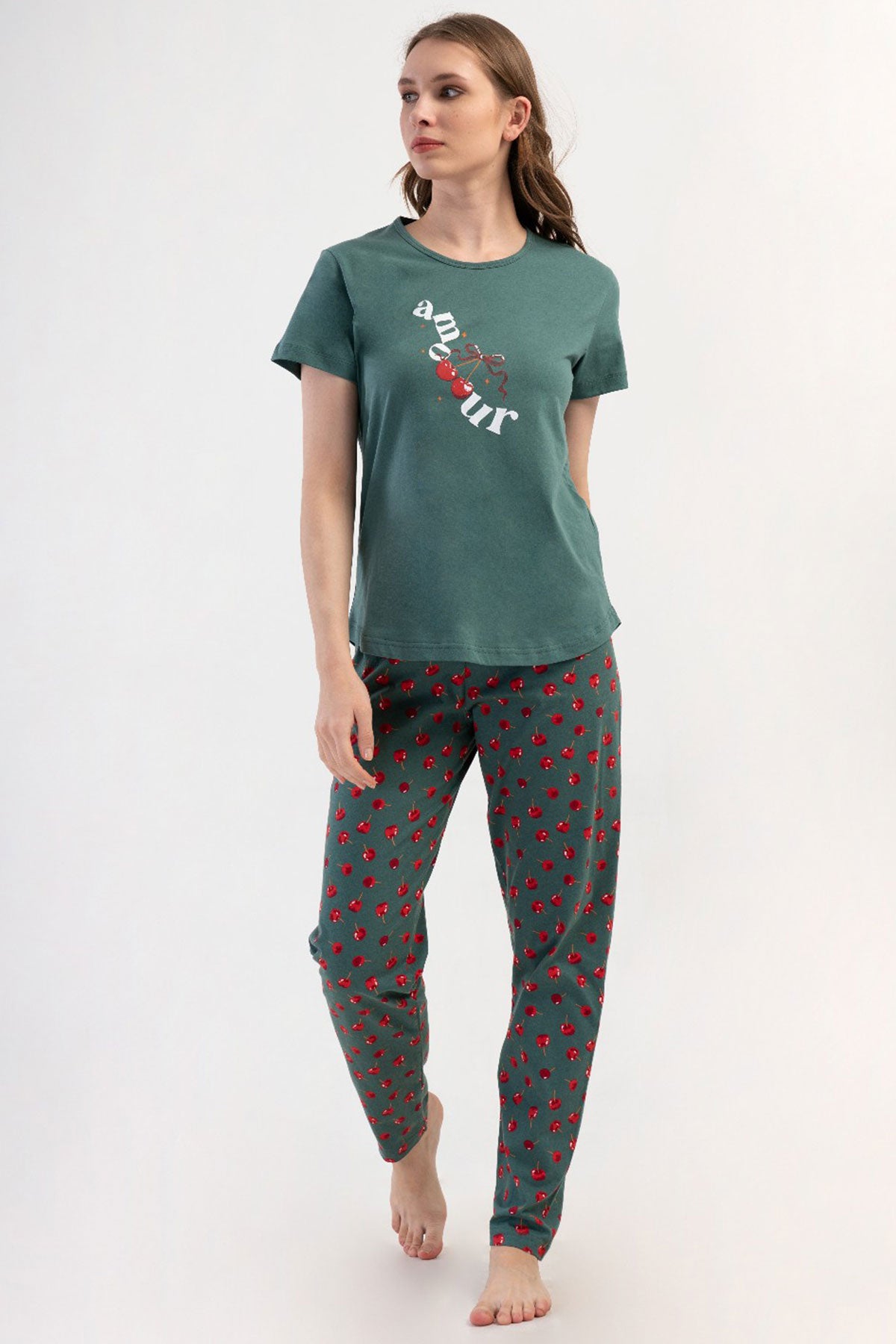 KADIN P.SUPREM BATTAL XXL O YAKA KISA KOL ETEGI OVAL PIJAMA TAKIM 408205
