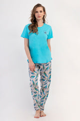 KADIN P.SUPREM XXL O YAKA KISA KOL ETEGI OVAL PIJAMA TAKIM 408213