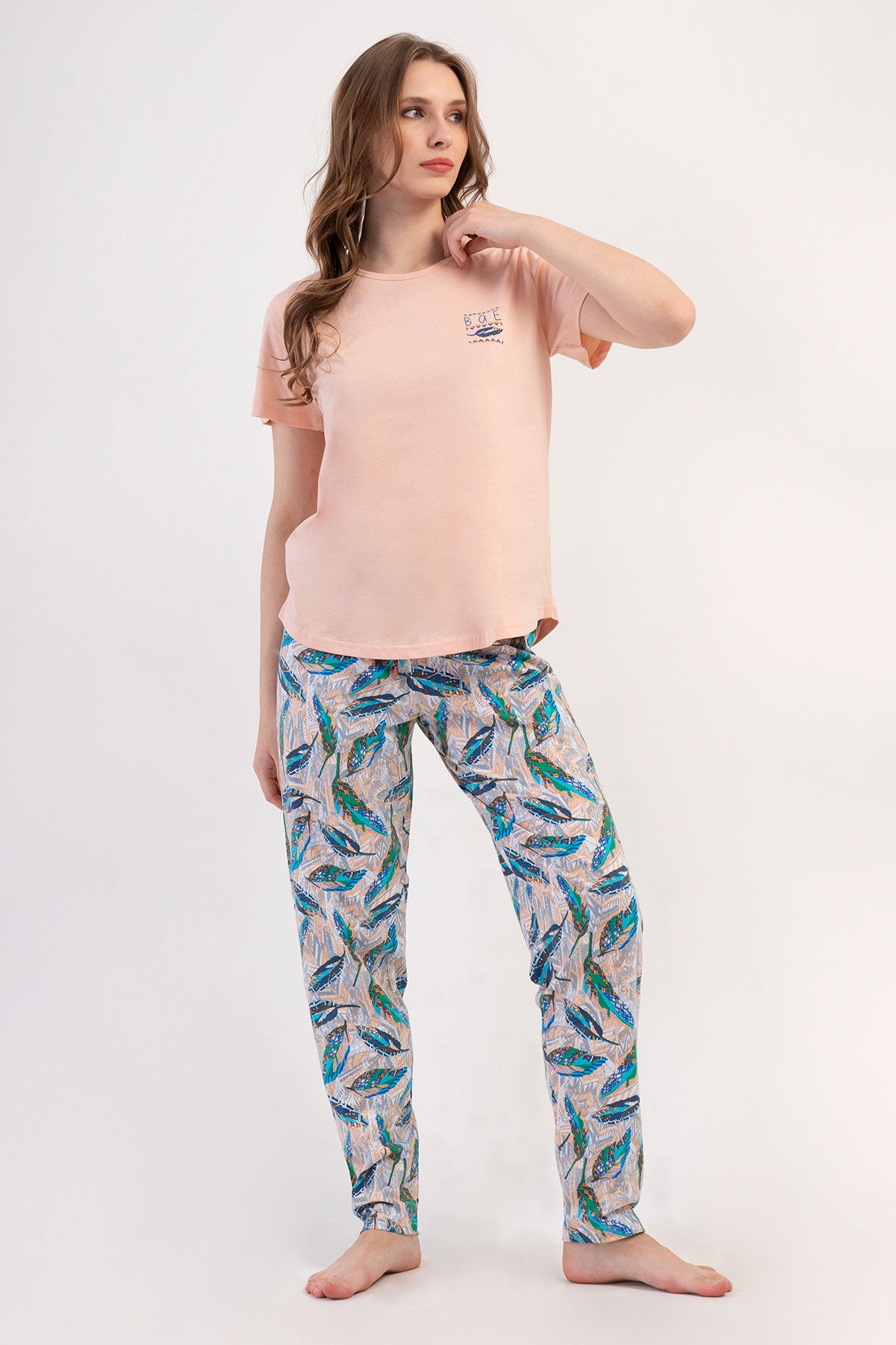 KADIN P.SUPREM XXL O YAKA KISA KOL ETEGI OVAL PIJAMA TAKIM 408213