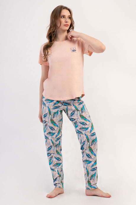 KADIN P.SUPREM XXL O YAKA KISA KOL ETEGI OVAL PIJAMA TAKIM 408213
