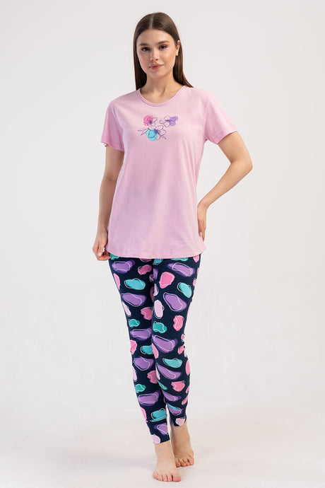 KADIN LYC SUPREM O YAKA KISA KOL BLUZU UZUN ETEGI OVAL MANSETLI TAYT PIJAMA TAKIM 408253