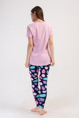 KADIN LYC SUPREM O YAKA KISA KOL BLUZU UZUN ETEGI OVAL MANSETLI TAYT PIJAMA TAKIM 408253