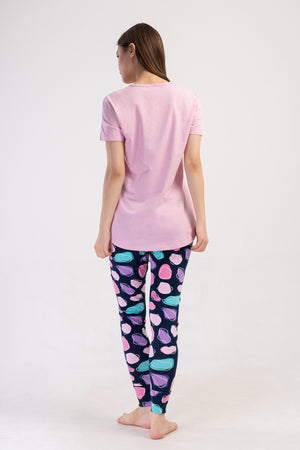 KADIN LYC SUPREM O YAKA KISA KOL BLUZU UZUN ETEGI OVAL MANSETLI TAYT PIJAMA TAKIM 408253
