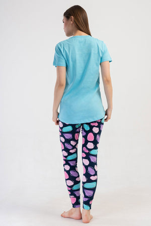 KADIN LYC SUPREM O YAKA KISA KOL BLUZU UZUN ETEGI OVAL MANSETLI TAYT PIJAMA TAKIM