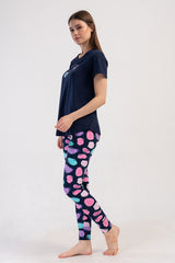 KADIN LYC SUPREM O YAKA KISA KOL BLUZU UZUN ETEGI OVAL MANSETLI TAYT PIJAMA TAKIM 408253