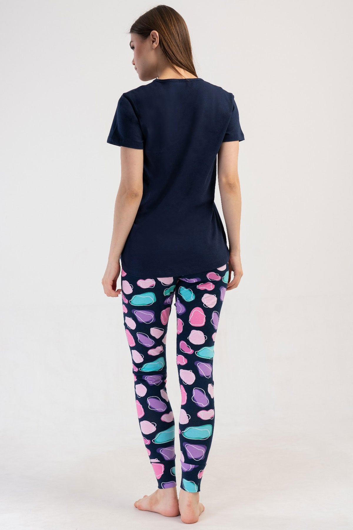 KADIN LYC SUPREM O YAKA KISA KOL BLUZU UZUN ETEGI OVAL MANSETLI TAYT PIJAMA TAKIM