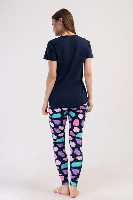KADIN LYC SUPREM O YAKA KISA KOL BLUZU UZUN ETEGI OVAL MANSETLI TAYT PIJAMA TAKIM 408253
