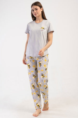 KADIN P.SUPREM O YAKA KISA KOL ETEGI OVAL PIJAMA TAKIM