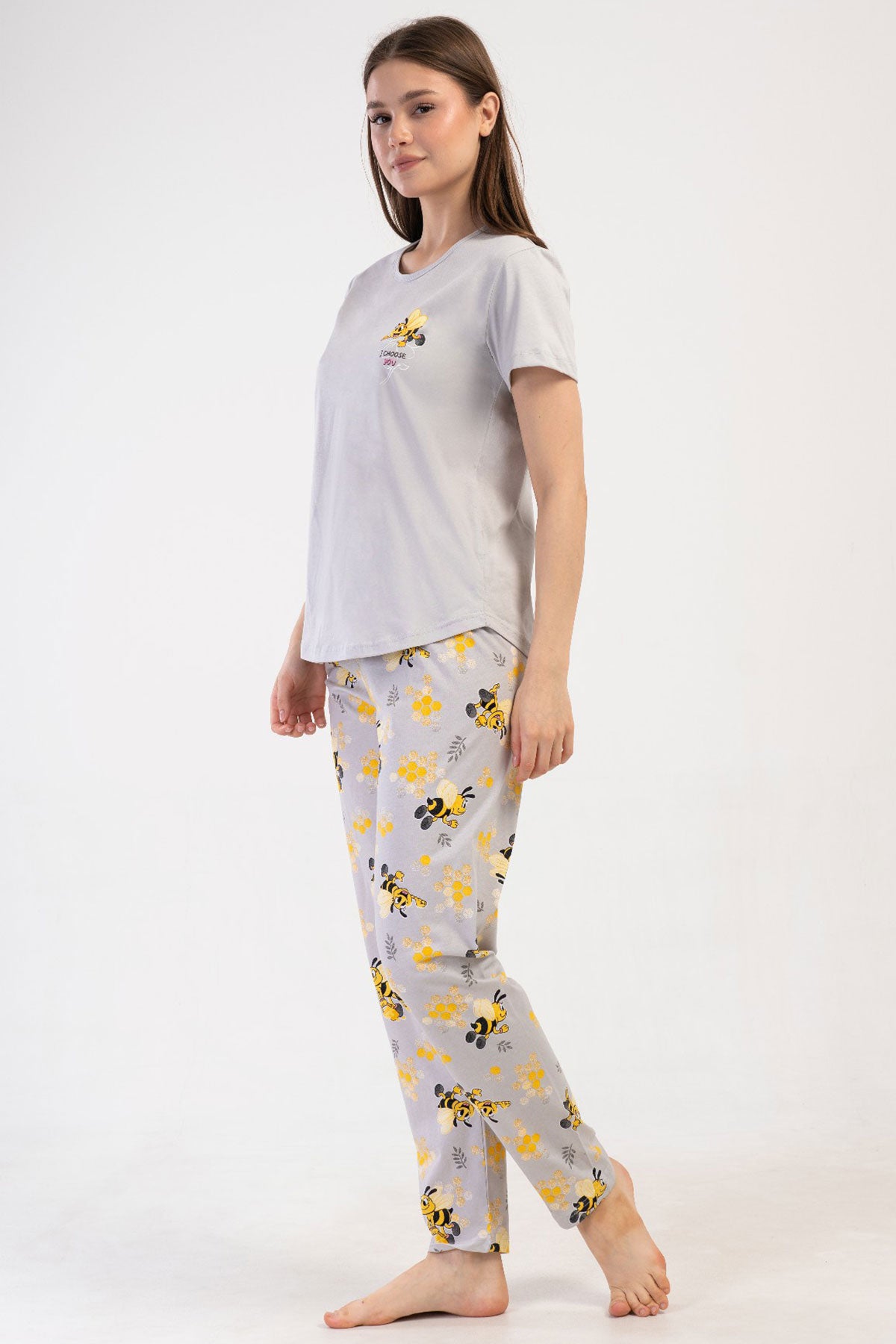 KADIN P.SUPREM O YAKA KISA KOL ETEGI OVAL PIJAMA TAKIM