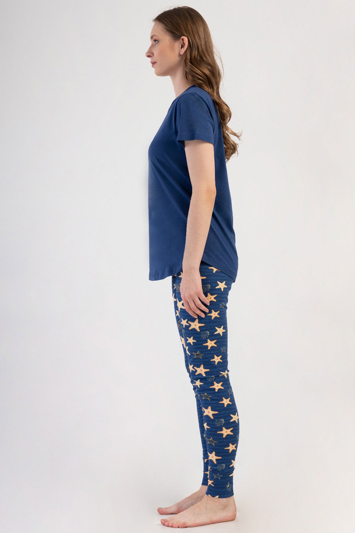 KADIN LYC SUPREM O YAKA KISA KOL BLUZU UZUN ETEGI OVAL MANSETLI TAYT PIJAMA TAKIM