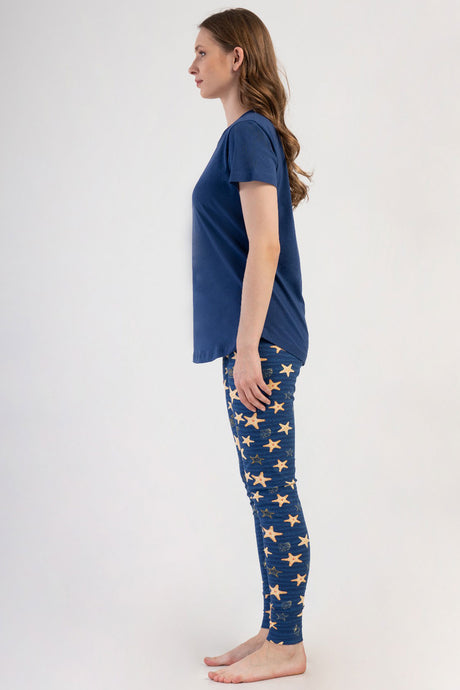 KADIN LYC SUPREM O YAKA KISA KOL BLUZU UZUN ETEGI OVAL MANSETLI TAYT PIJAMA TAKIM