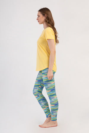 KADIN LYC SUPREM O YAKA KISA KOL BLUZU UZUN ETEGI OVAL MANSETLI TAYT PIJAMA TAKIM 408364