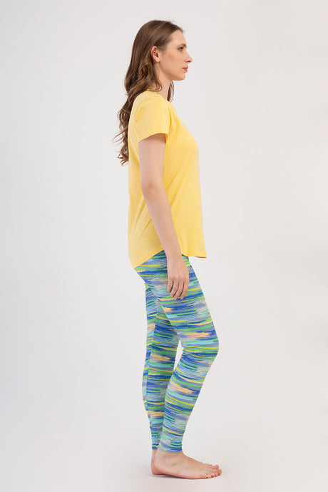 KADIN LYC SUPREM O YAKA KISA KOL BLUZU UZUN ETEGI OVAL MANSETLI TAYT PIJAMA TAKIM 408364