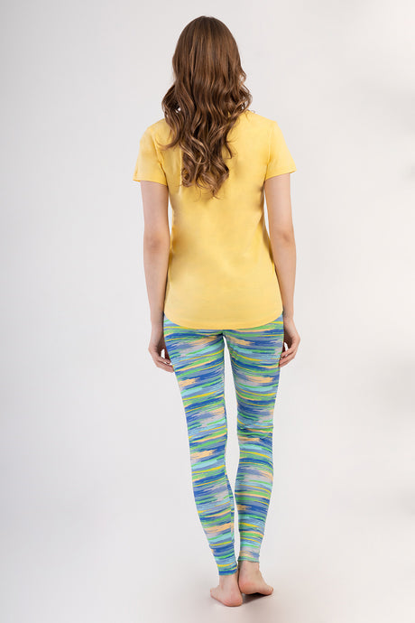KADIN LYC SUPREM O YAKA KISA KOL BLUZU UZUN ETEGI OVAL MANSETLI TAYT PIJAMA TAKIM 408364
