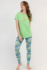 KADIN LYC SUPREM O YAKA KISA KOL BLUZU UZUN ETEGI OVAL MANSETLI TAYT PIJAMA TAKIM 408364