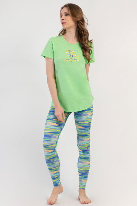 KADIN LYC SUPREM O YAKA KISA KOL BLUZU UZUN ETEGI OVAL MANSETLI TAYT PIJAMA TAKIM 408364