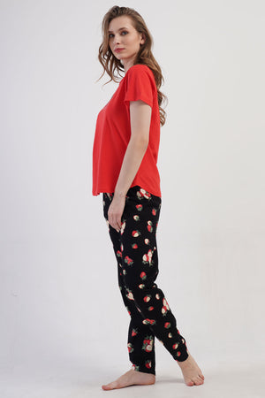 KADIN P.SUPREM XXL O YAKA KISA KOL ETEGI OVAL PIJAMA TAKIM
