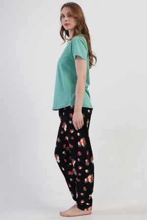 KADIN P.SUPREM XXL O YAKA KISA KOL ETEGI OVAL PIJAMA TAKIM