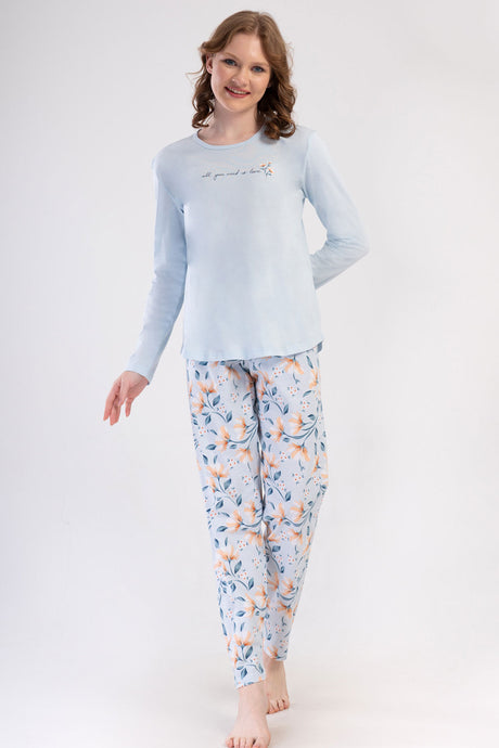KADIN P.SUPREM O YAKA UZUN KOL ETEGI OVAL PIJAMA TAKIM 409204
