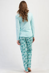 KADIN P.SUPREM O YAKA UZUN KOL ETEGI OVAL PIJAMA TAKIM 410019