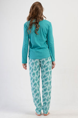 KADIN P.SUPREM O YAKA UZUN KOL ETEGI OVAL PIJAMA TAKIM 410019