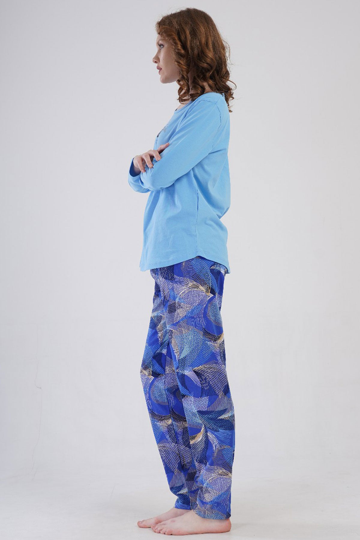 KADIN P.SUPREM XXL O YAKA UZUN KOL ETEGI OVAL PIJAMA TAKIM