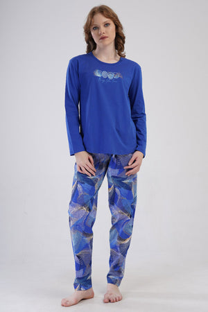 KADIN P.SUPREM XXL O YAKA UZUN KOL ETEGI OVAL PIJAMA TAKIM 410023