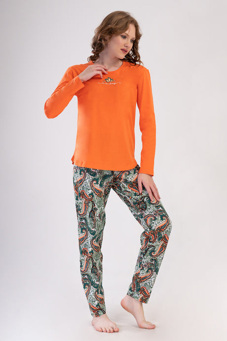 KADIN P.SUPREM O YAKA UZUN KOL ETEGI OVAL PIJAMA TAKIM 410025