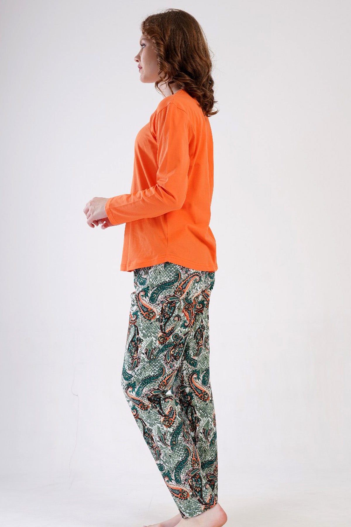 KADIN P.SUPREM O YAKA UZUN KOL ETEGI OVAL PIJAMA TAKIM