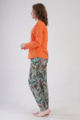 KADIN P.SUPREM O YAKA UZUN KOL ETEGI OVAL PIJAMA TAKIM 410025