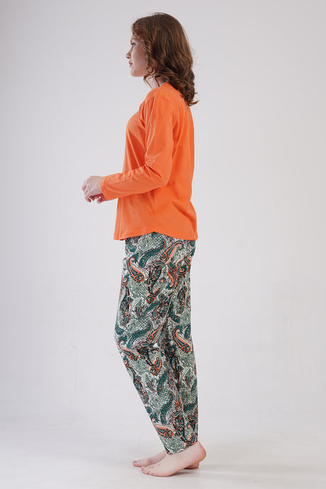KADIN P.SUPREM O YAKA UZUN KOL ETEGI OVAL PIJAMA TAKIM 410025