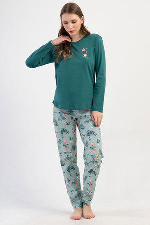 KADIN P.SUPREM O YAKA UZUN KOL ETEGI OVAL PIJAMA TAKIM