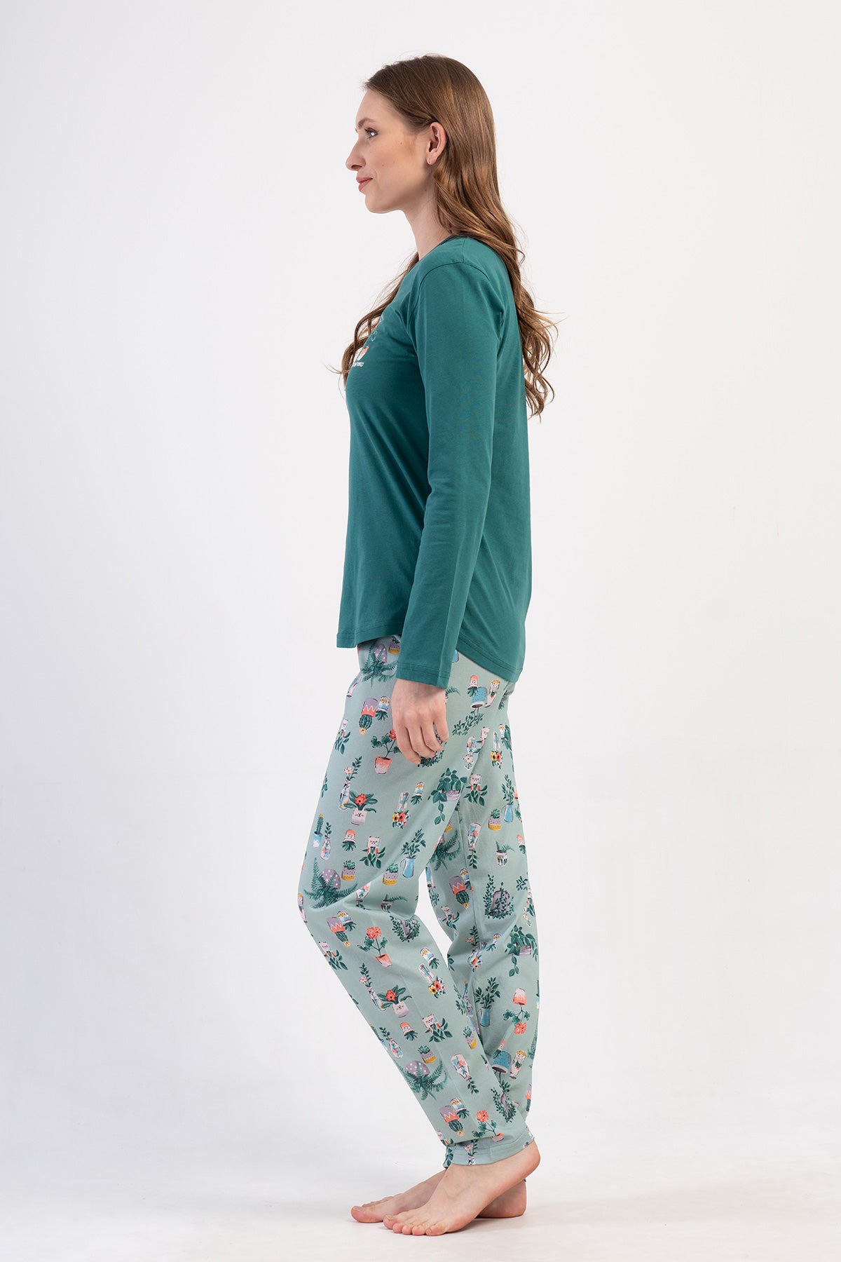 KADIN P.SUPREM O YAKA UZUN KOL ETEGI OVAL PIJAMA TAKIM 410027