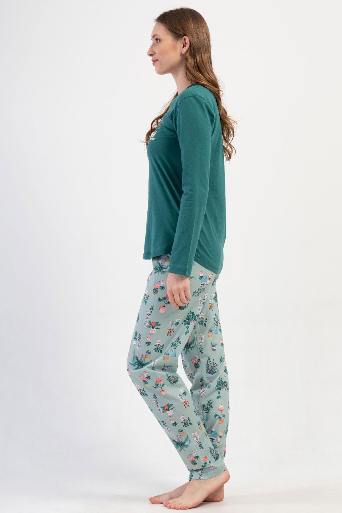 KADIN P.SUPREM O YAKA UZUN KOL ETEGI OVAL PIJAMA TAKIM