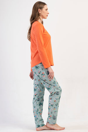 KADIN P.SUPREM O YAKA UZUN KOL ETEGI OVAL PIJAMA TAKIM