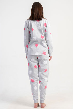 KADIN 2IPLIK XXL O YAKA UZUN KOL ETEGI OVAL MANSETLI PIJAMA TAKIM