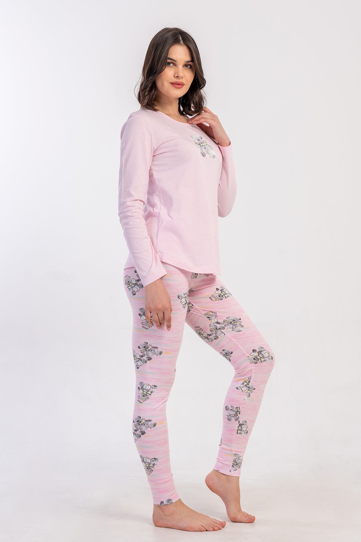 KADIN LYC SUPREM O YAKA UZUN KOL ETEGI OVAL MANSETLI TAYT PIJAMA TAKIM