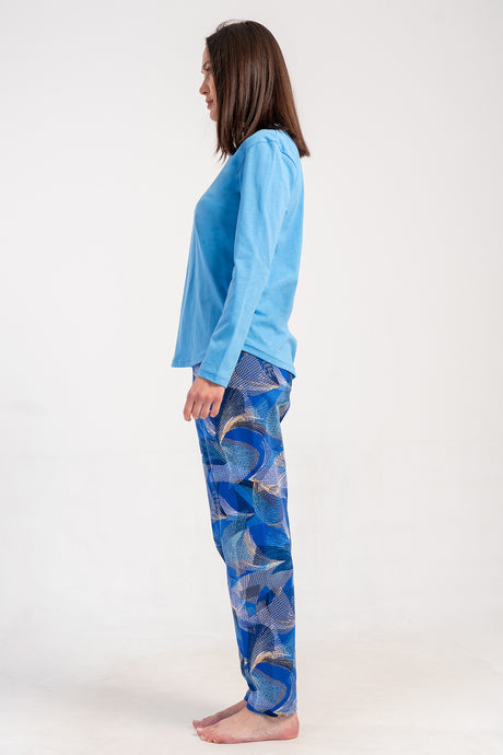 KADIN P.SUPREM O YAKA UZUN KOL ETEGI OVAL PIJAMA TAKIM 502072