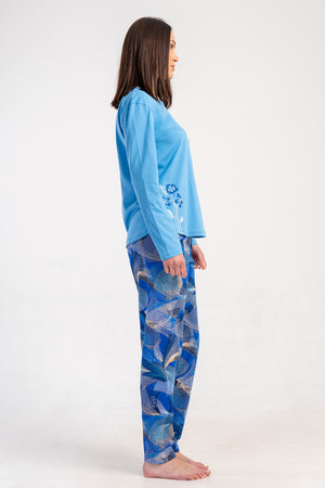 KADIN P.SUPREM O YAKA UZUN KOL ETEGI OVAL PIJAMA TAKIM 502072