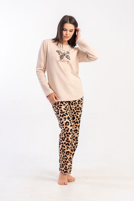 KADIN 2IPLIK XXL O YAKA UZUN KOL ETEGI OVAL PIJAMA TAKIM 502172
