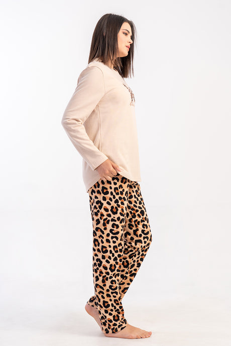 KADIN 2IPLIK XXL O YAKA UZUN KOL ETEGI OVAL PIJAMA TAKIM 502172
